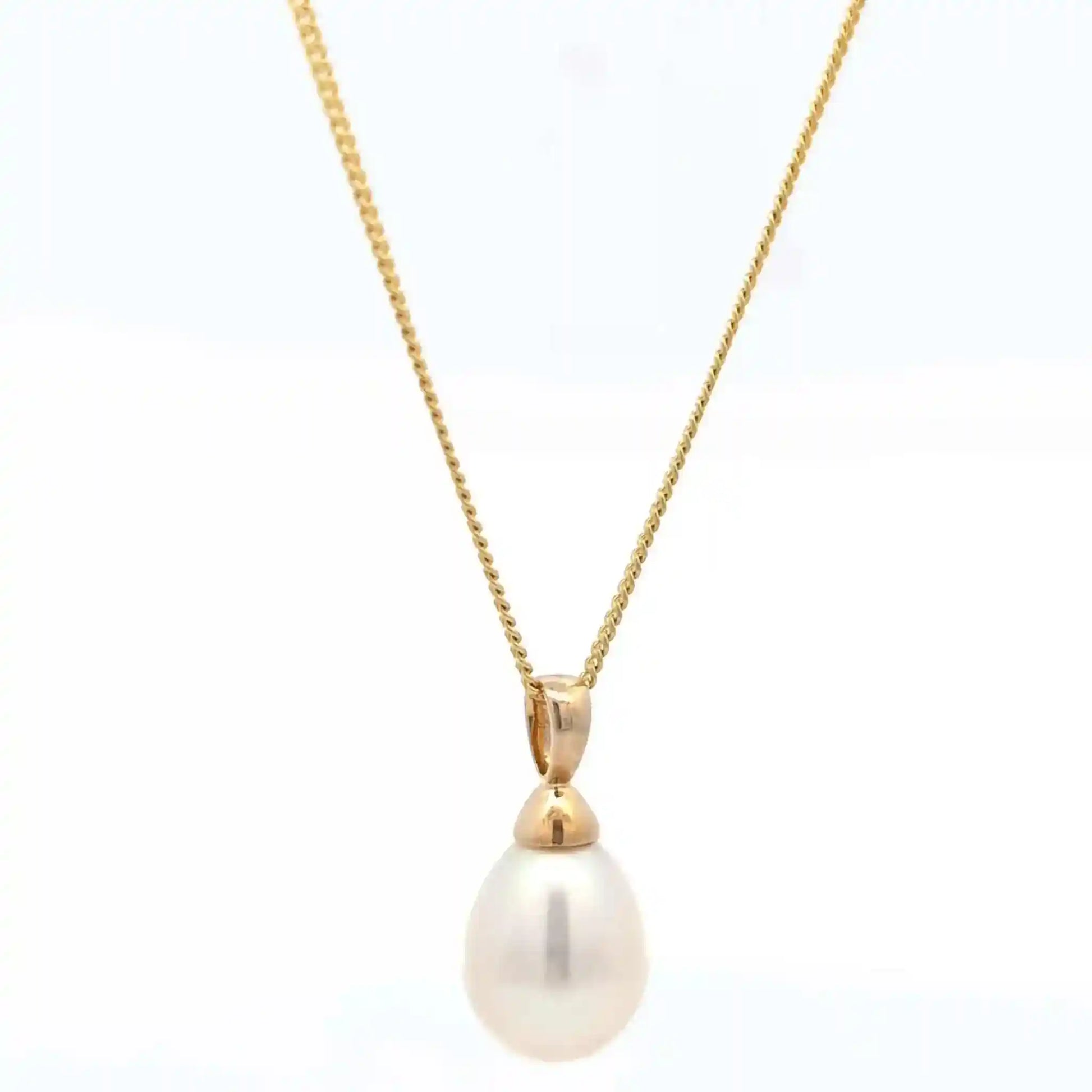 Gold Anhänger Süßwasserperle Perle mit Goldkette 333-8 Karat Gold - Firma Holzenplotz - Silberketten-Goldketten.de 