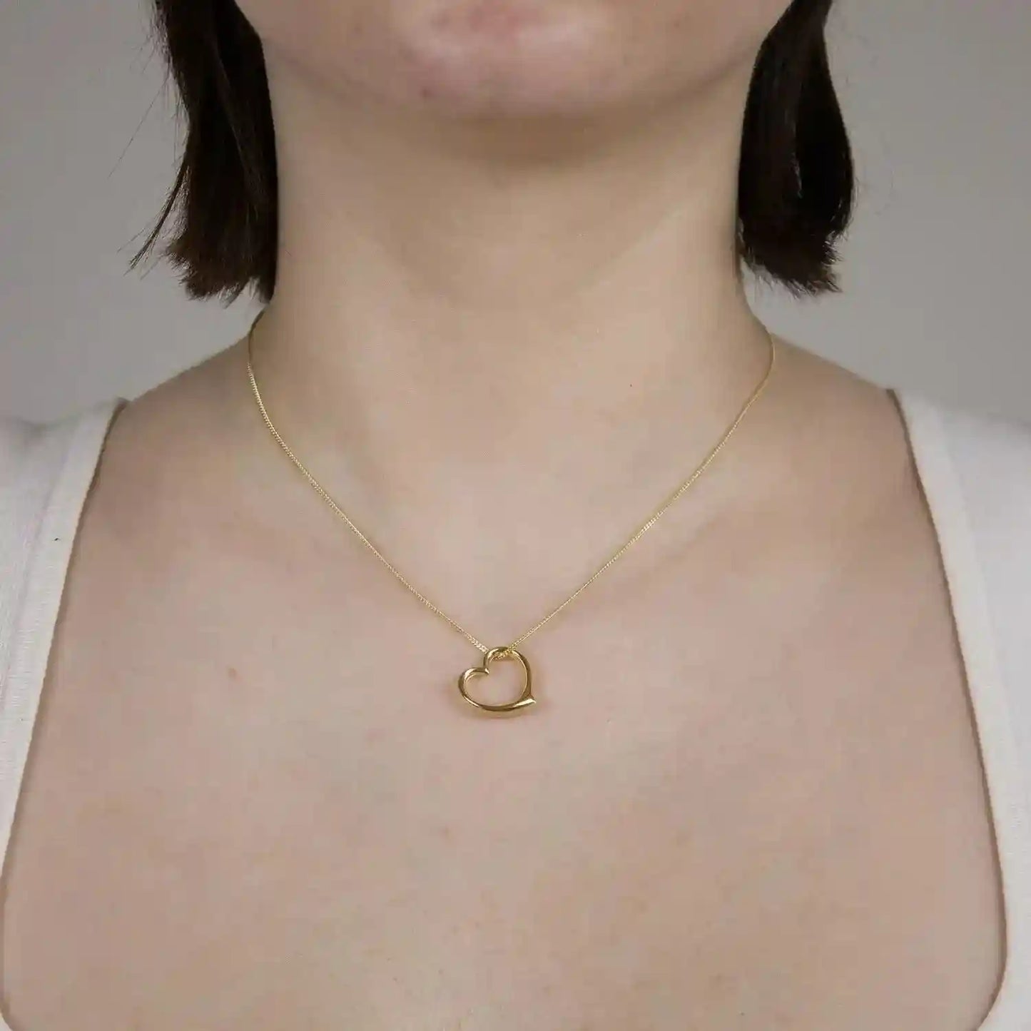 Gold Anhänger Swingheart mit Goldkette massiv 585 - 14 Karat Gold - Firma Holzenplotz - Silberketten-Goldketten.de 