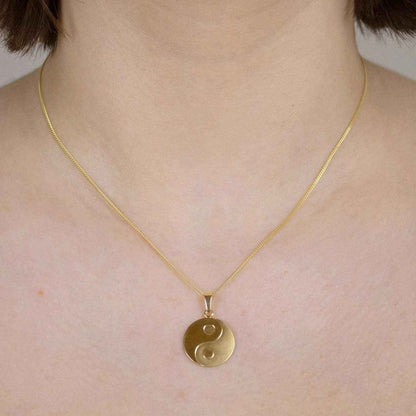 Gold Anhänger Ying Yang  mit Goldkette massiv 333 - 8 Karat Gold