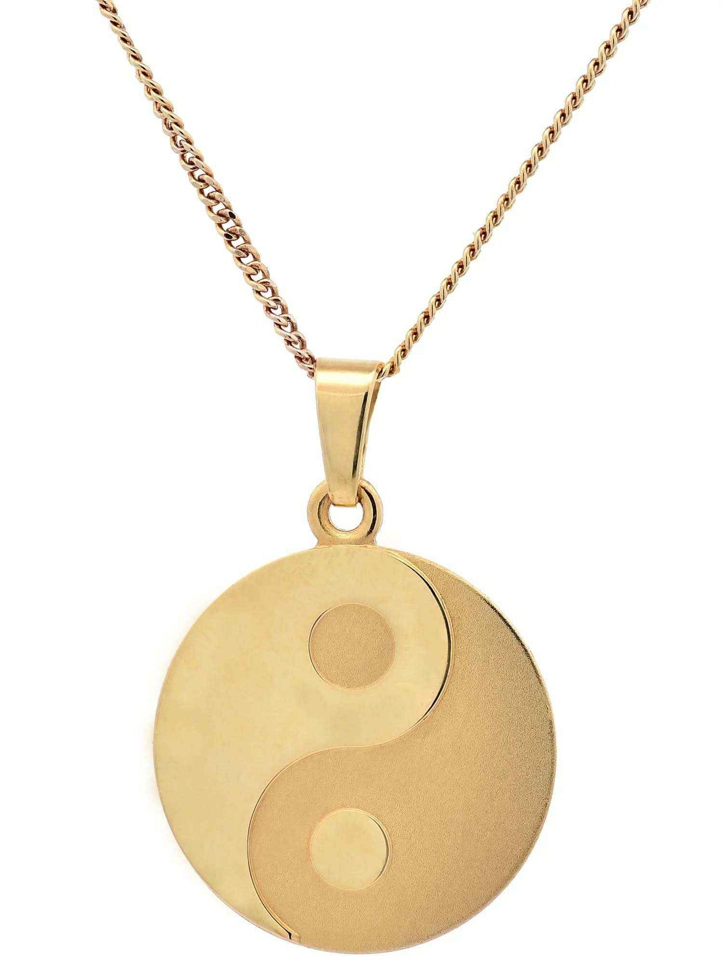 Gold Anhänger Ying Yang  mit Goldkette massiv 333 - 8 Karat Gold
