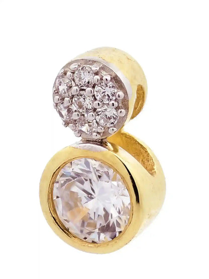 Gold Anhänger Zirkonia massiv 333 - 8 Karat Gold rhodiniert