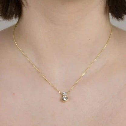 Gold Anhänger Zirkonia mit Goldkette massiv 333-8 Karat Gold