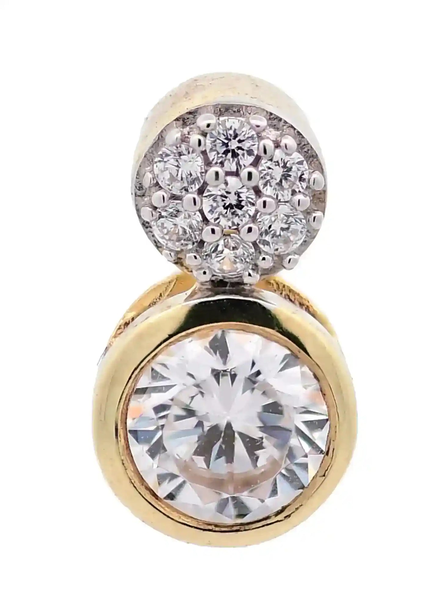 Gold Anhänger Zirkonia mit Goldkette massiv 333-8 Karat Gold
