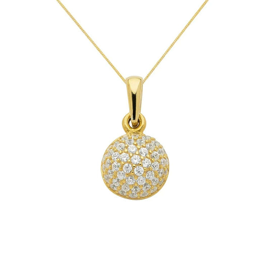 Gold Anhänger Zirkonia mit Goldkette massiv 333 - 8 Karat Gold - Firma Holzenplotz - Silberketten - Goldketten.de