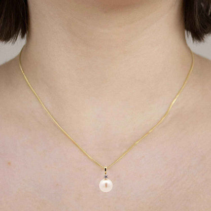 Gold Anhänger Zirkonia mit Süßwasserzuchtperle 333 - 8 Karat Gold - Firma Holzenplotz - Silberketten-Goldketten.de 