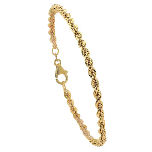 Goldarmband Kordelkette hohl  Armkette Breite 3,3mm 585-14 Karat Gold