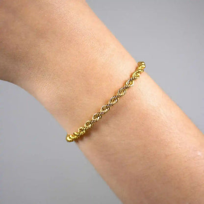 Goldarmband Kordelkette hohl  Armkette Breite 4,5mm 585-14 Karat Gold