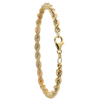 Goldarmband Kordelkette hohl  Armkette Breite 4,5mm 585-14 Karat Gold