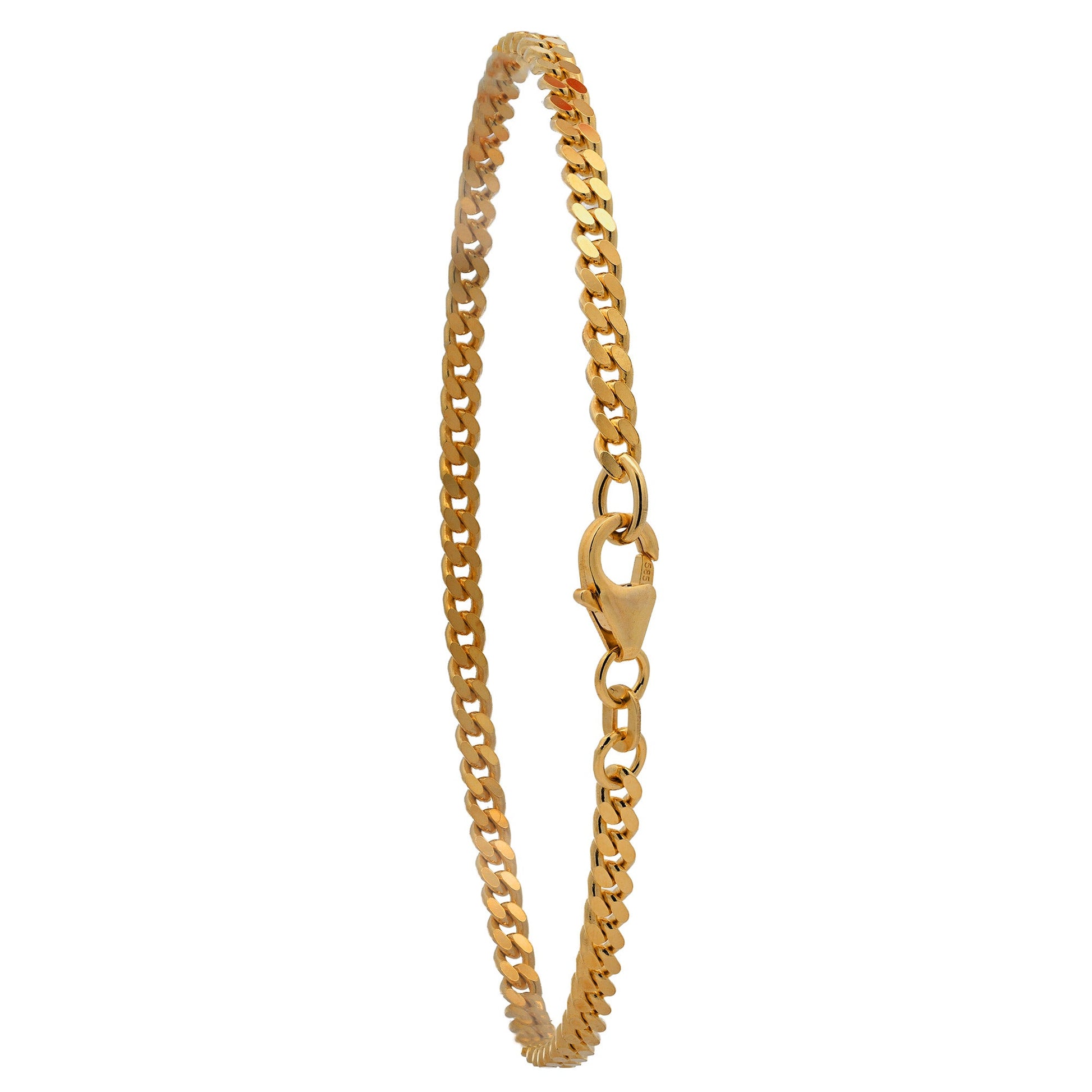Goldarmband Panzerkette Armkette Breite 3,0mm massiv 585 - 14 Karat Gold - Firma Holzenplotz - Silberketten - Goldketten.de