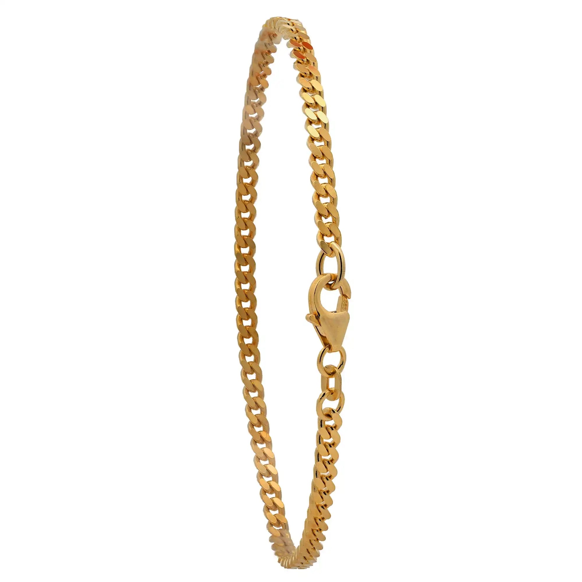 Goldarmband Panzerkette Armkette Breite 3,0mm massiv 585 - 14 Karat Gold - Firma Holzenplotz - Silberketten - Goldketten.de
