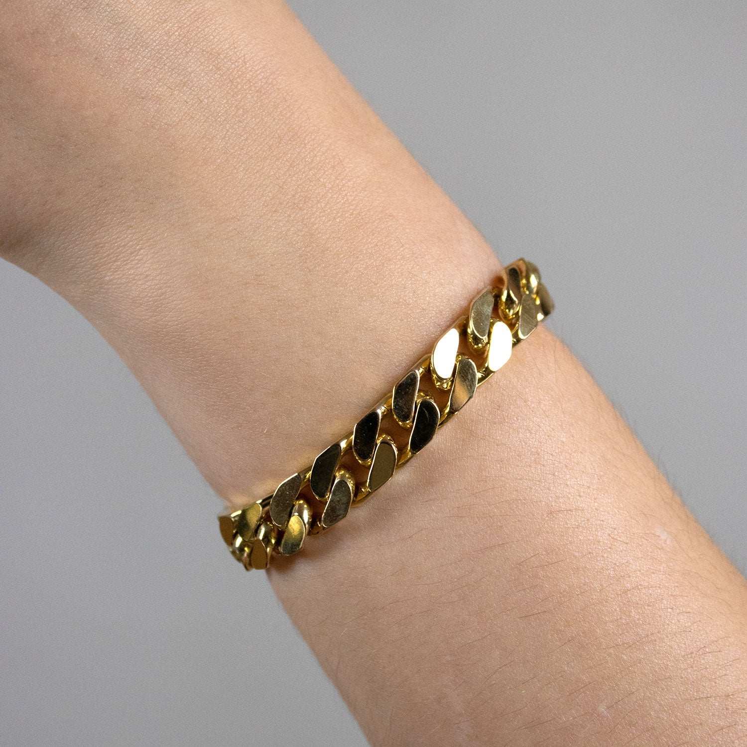 Goldarmband Panzerkette Armkette Breite 7,0mm massiv 585 - 14 Karat Gold - Firma Holzenplotz - Silberketten - Goldketten.de