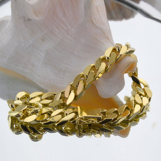 Goldarmband Panzerkette Armkette Breite 7,0mm massiv 585 - 14 Karat Gold - Firma Holzenplotz - Silberketten - Goldketten.de