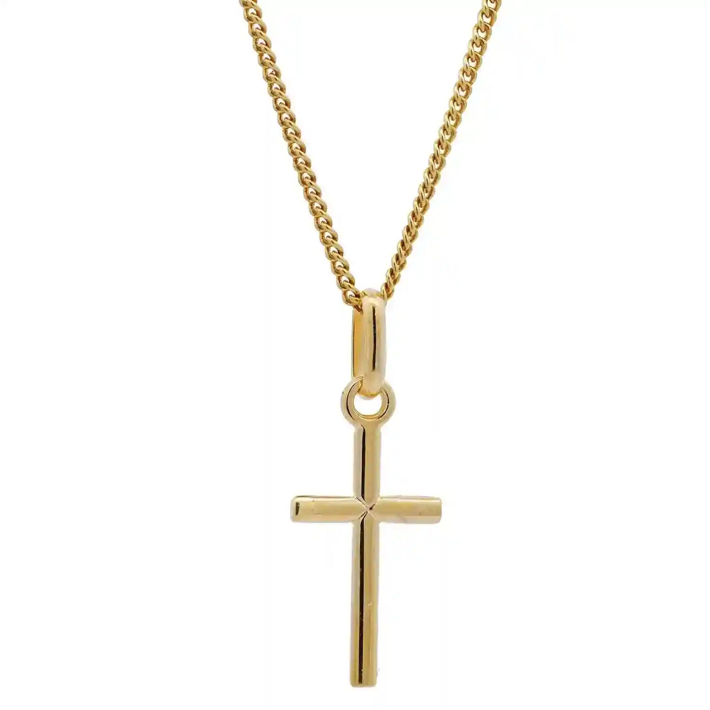 Goldkette Anhänger Kreuz mit Halskette 1,1 mm massiv 333 -8 Karat Gold - Firma Holzenplotz - Silberketten-Goldketten.de 