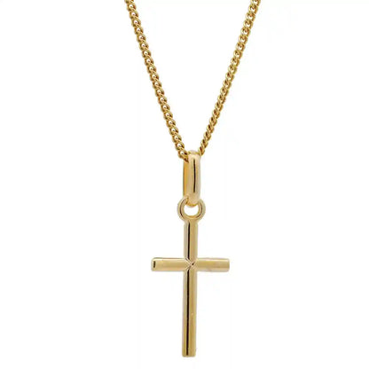 Goldkette Anhänger Kreuz mit Halskette 1,1 mm massiv 333 -8 Karat Gold - Firma Holzenplotz - Silberketten-Goldketten.de 