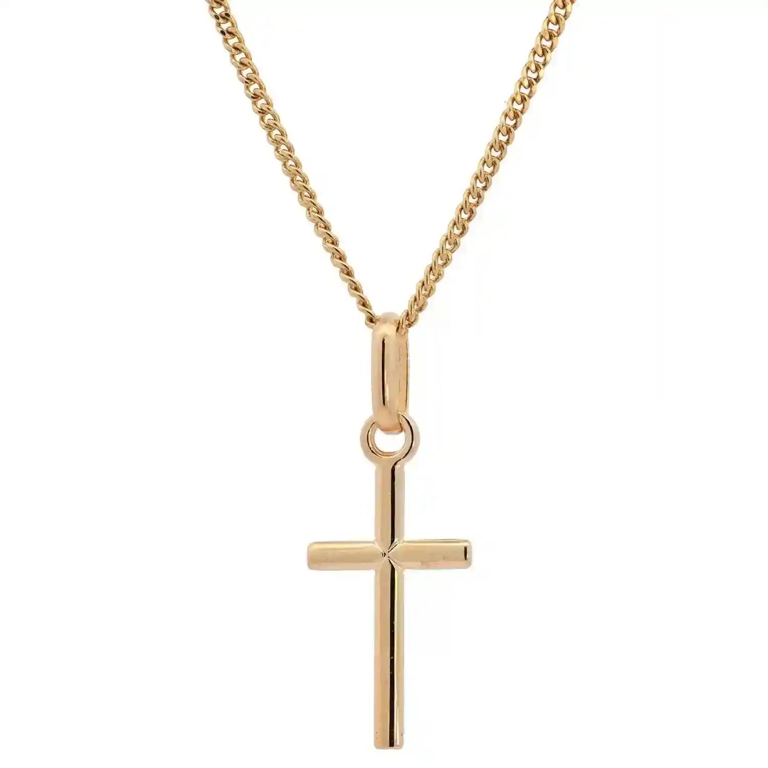 Goldkette Anhänger Kreuz mit Halskette 1,1 mm massiv 333 -8 Karat Gold - Firma Holzenplotz - Silberketten-Goldketten.de 