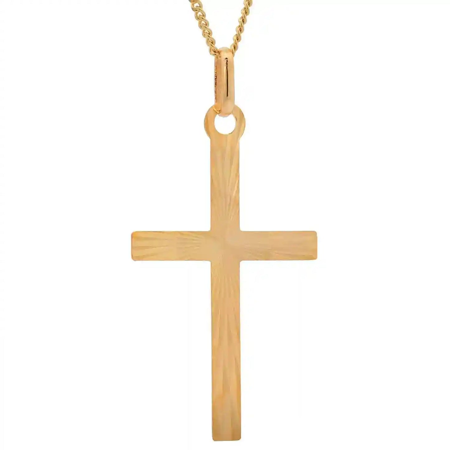 Goldkette Anhänger Kreuz mit Halskette 1,1 mm massiv 333 -8 Karat Gold