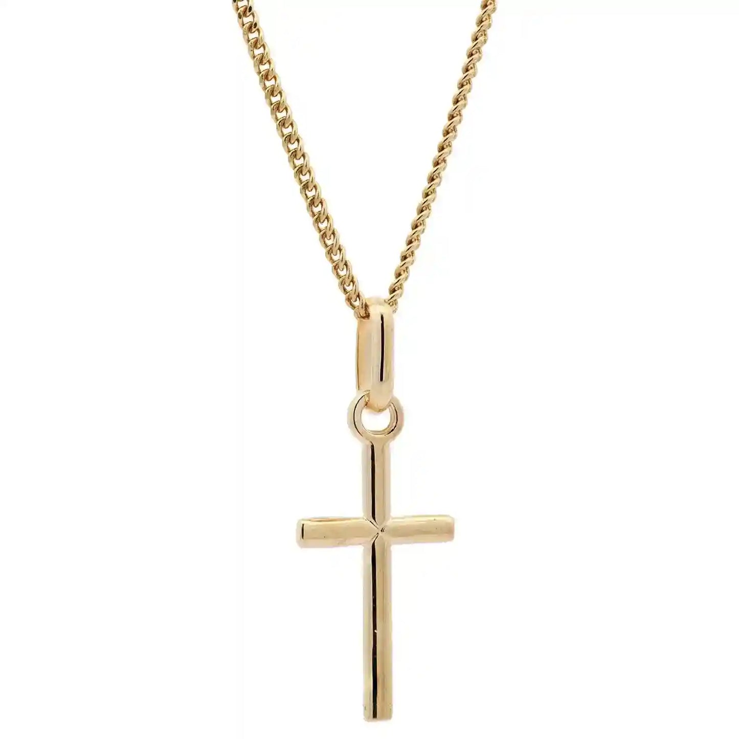 Goldkette Anhänger Kreuz mit Halskette 1,1 mm massiv 333 -8 Karat Gold - Firma Holzenplotz - Silberketten-Goldketten.de 