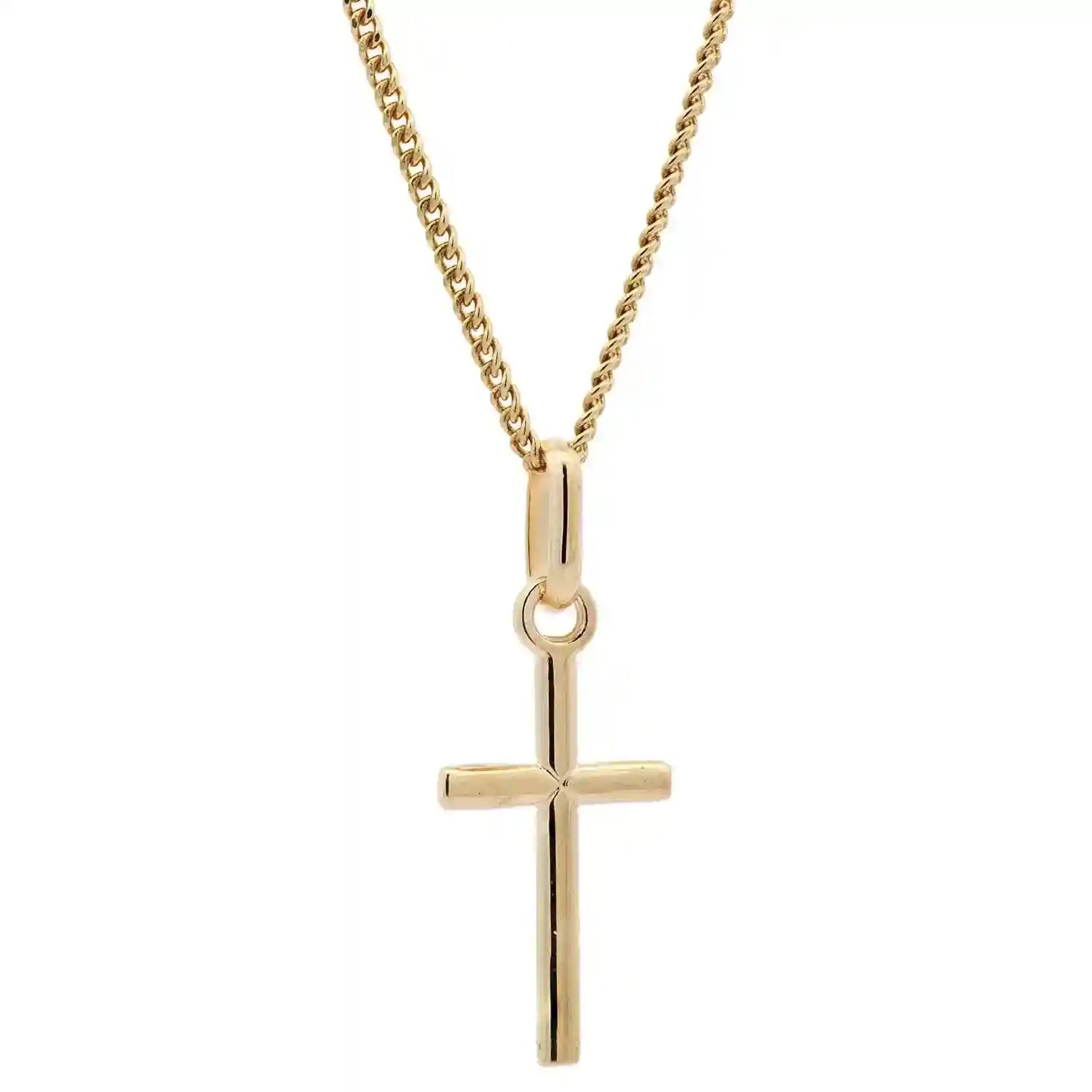 Goldkette Anhänger Kreuz mit Halskette 1,1 mm massiv 333 -8 Karat Gold - Firma Holzenplotz - Silberketten-Goldketten.de 