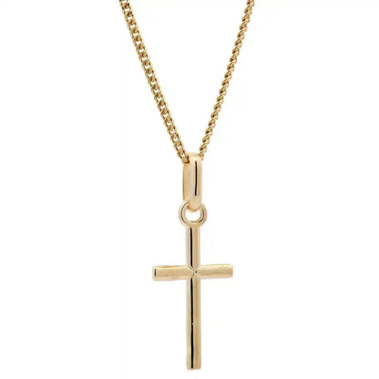 Goldkette Anhänger Kreuz mit Halskette 1,1 mm massiv 333 -8 Karat Gold - Firma Holzenplotz - Silberketten-Goldketten.de 