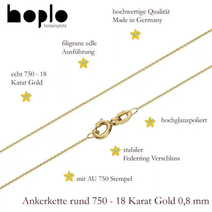 Goldkette Ankerkette Breite 0,8mm - 750-18 Karat Gold
