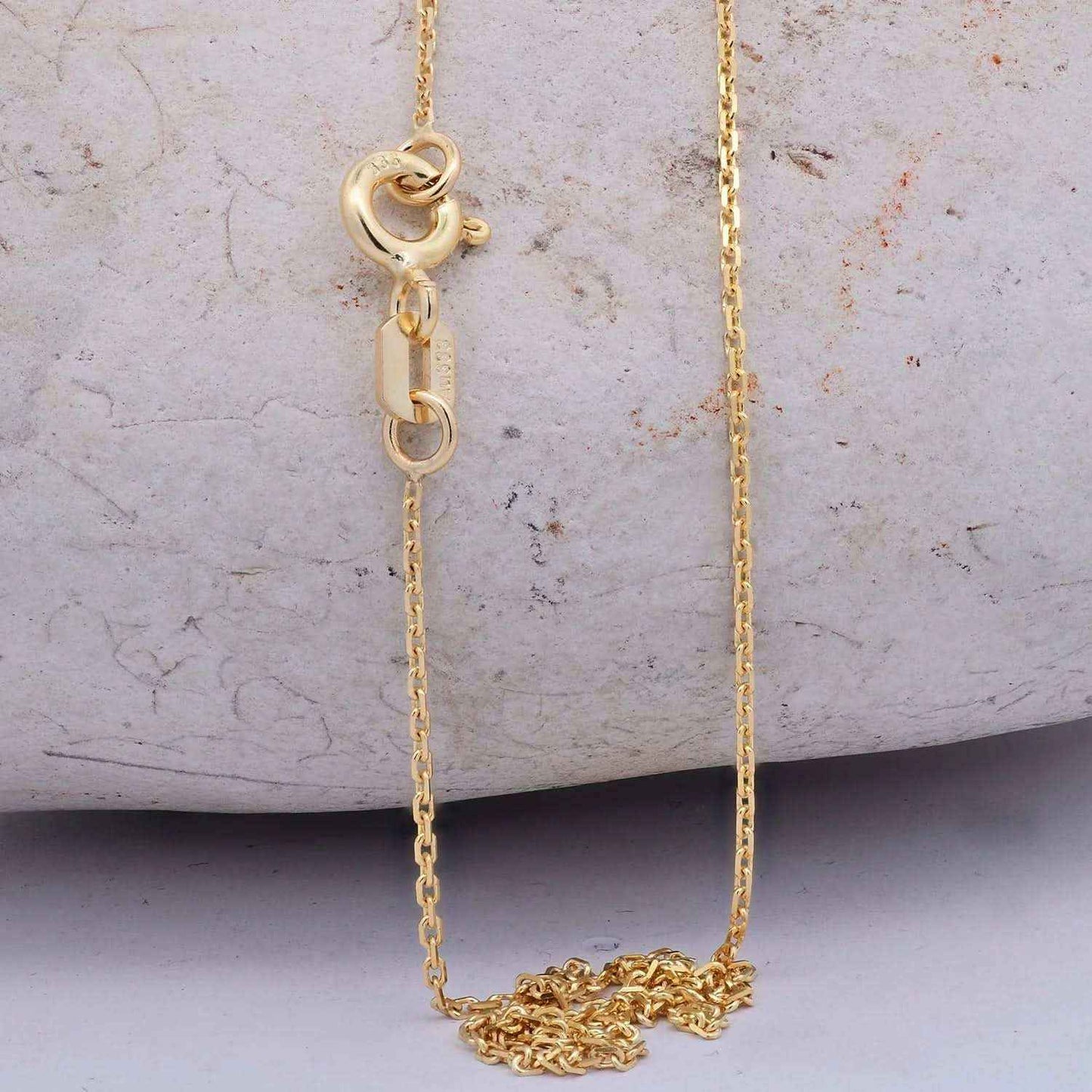 Goldkette Ankerkette diamantiert Halskette 1,0 mm 333-8 Karat Gold