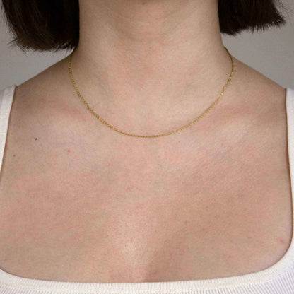 Goldkette Ankerkette diamantiert Halskette 1,0 mm 333-8 Karat Gold