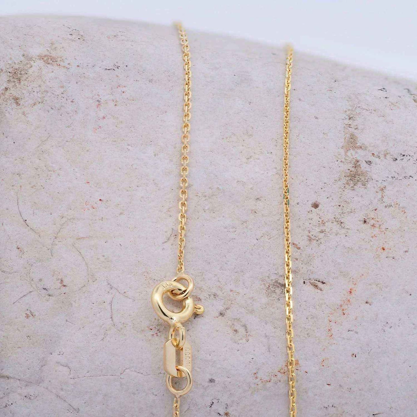 Goldkette Ankerkette diamantiert Halskette 1,0 mm 333-8 Karat Gold