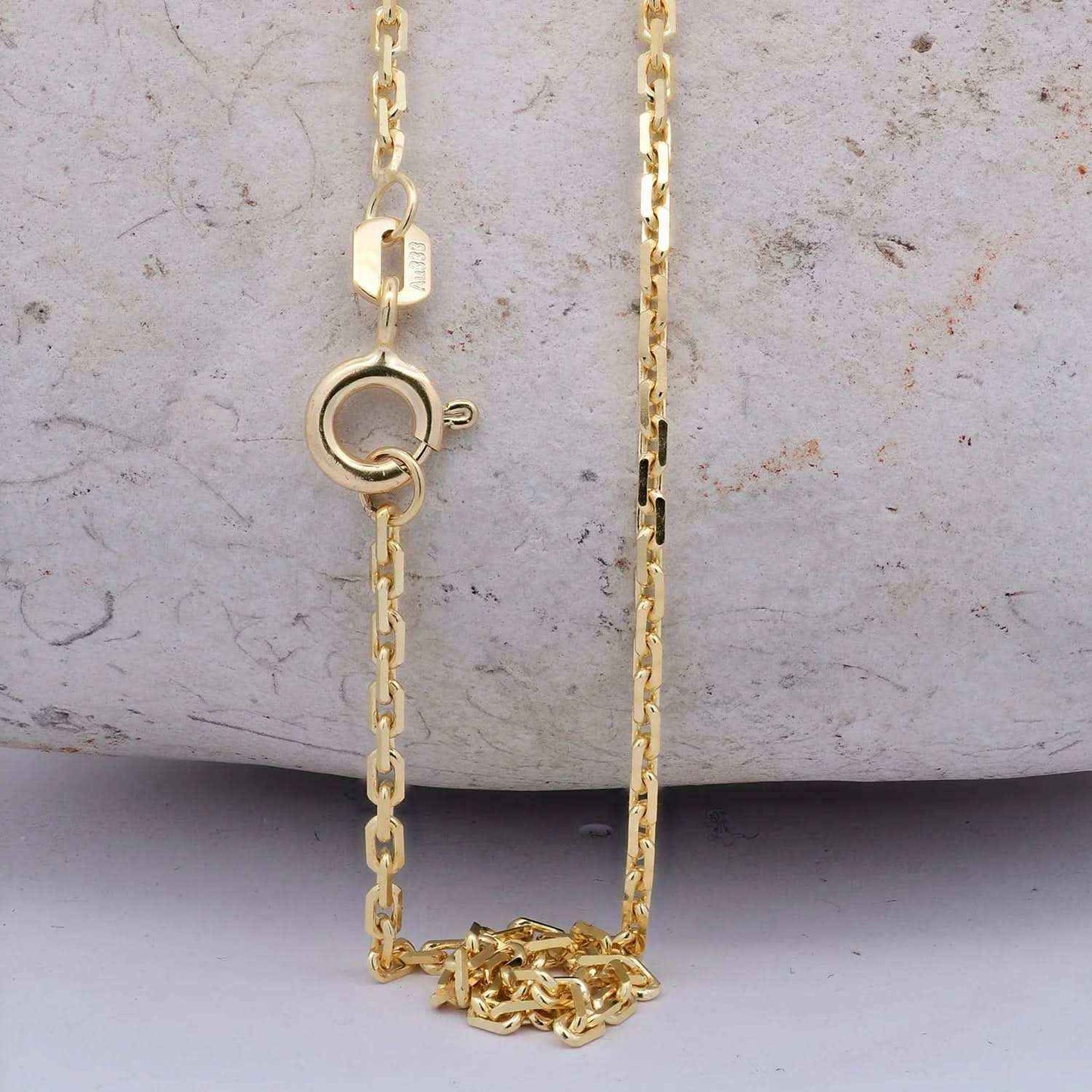 Goldkette Ankerkette diamantiert Halskette 1,8 mm 333-8 Karat Gold