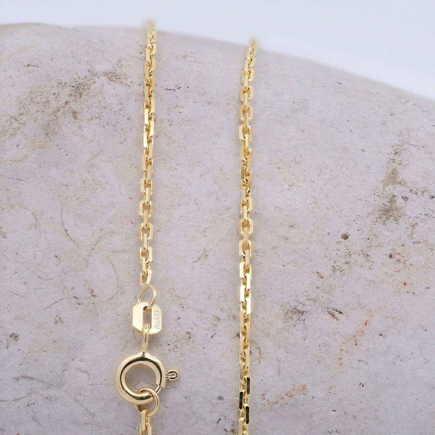 Goldkette Ankerkette diamantiert Halskette 1,8 mm 333-8 Karat Gold
