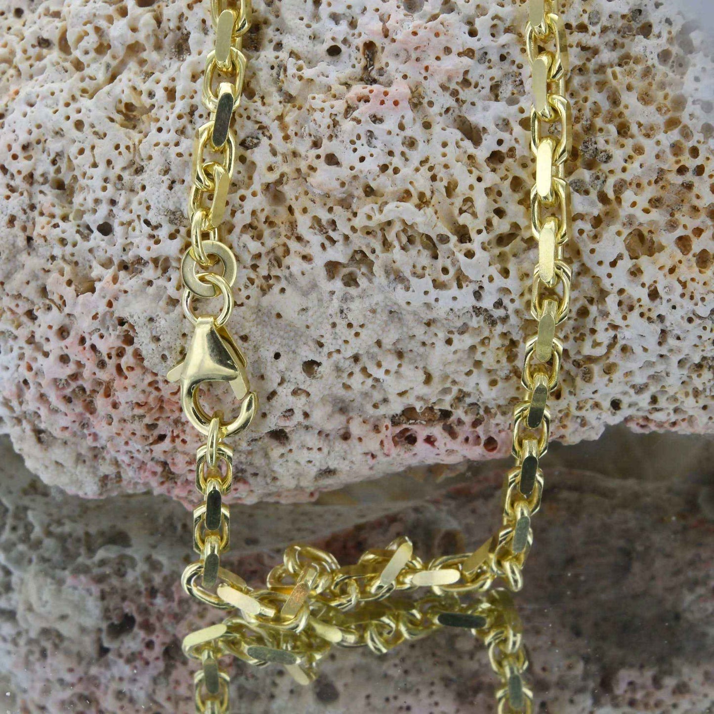 Goldkette Ankerkette diamantiert Halskette 3,0mm echt 333-8 Karat Gold