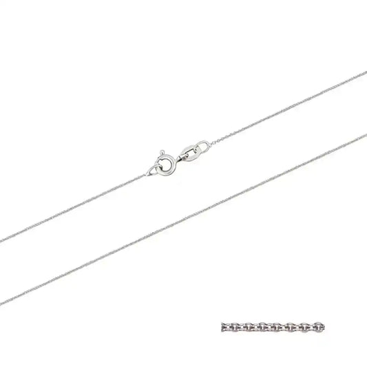 0,8 mm 36 cm 585 - 14 Karat Weißgold Ankerkette rund massiv Gold hochwertige Goldkette 0,9 g