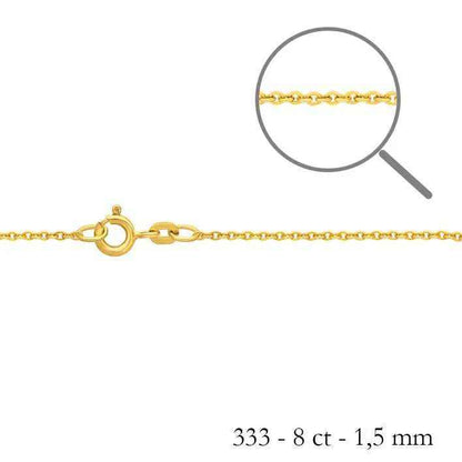 1,5 mm 36 cm 333 - 8 Karat Gold Halskette Ankerkette rund massiv Gold hochwertige Goldkette  2 g