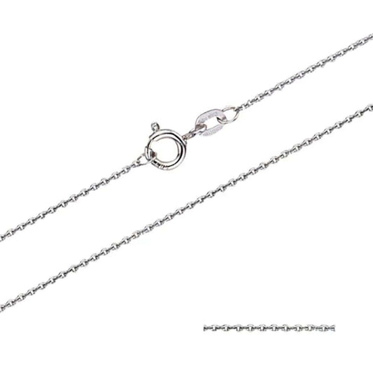 1,1 mm 45 cm 585 - 14 Karat Weißgold Ankerkette rund massiv Gold hochwertige Goldkette  2 g