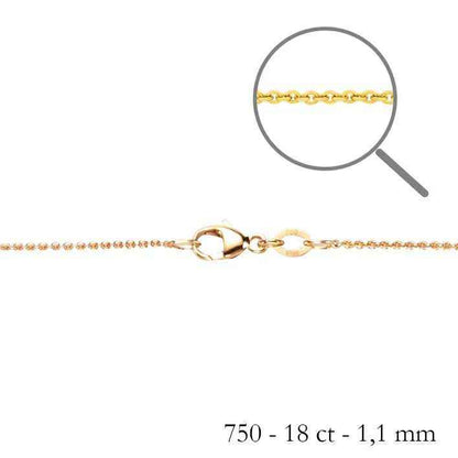 1,1 mm 60 cm 750 - 18 Karat Gold Halskette Ankerkette rund massiv Gold hochwertige Goldkette  3,5 g