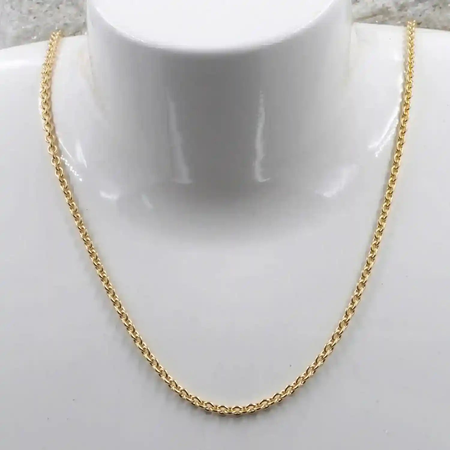 2,4 mm 60 cm 750 - 18 Karat Gold Halskette Ankerkette rund massiv Gold hochwertige Goldkette 11,8 g