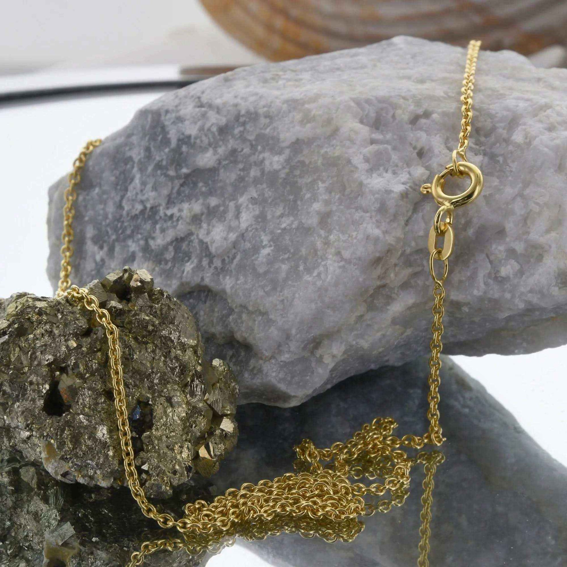 1,5 mm 70 cm 585 - 14 Karat Gold Halskette Ankerkette rund massiv Gold hochwertige Goldkette  4,3 g