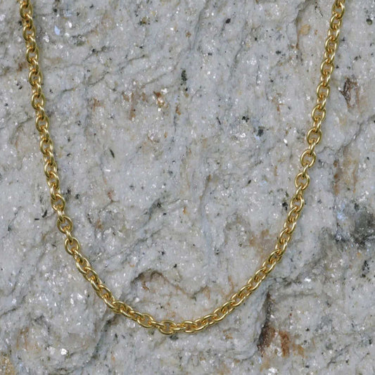 1,5 mm 70 cm 585 - 14 Karat Gold Halskette Ankerkette rund massiv Gold hochwertige Goldkette  4,3 g
