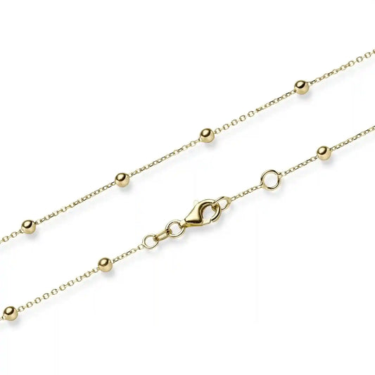 Goldkette Ankerkette mit Kügelchen 1,0 mm massiv 585-14 Karat Gold - Firma Holzenplotz - Silberketten-Goldketten.de 