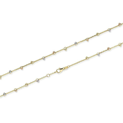 Goldkette Ankerkette mit Kügelchen diamantiert 1,5mm 585-14 Karat Gold