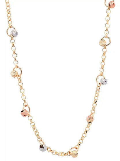 Goldkette Ankerkette mit Kügelchen diamantiert 1,5mm 585-14 Karat Gold