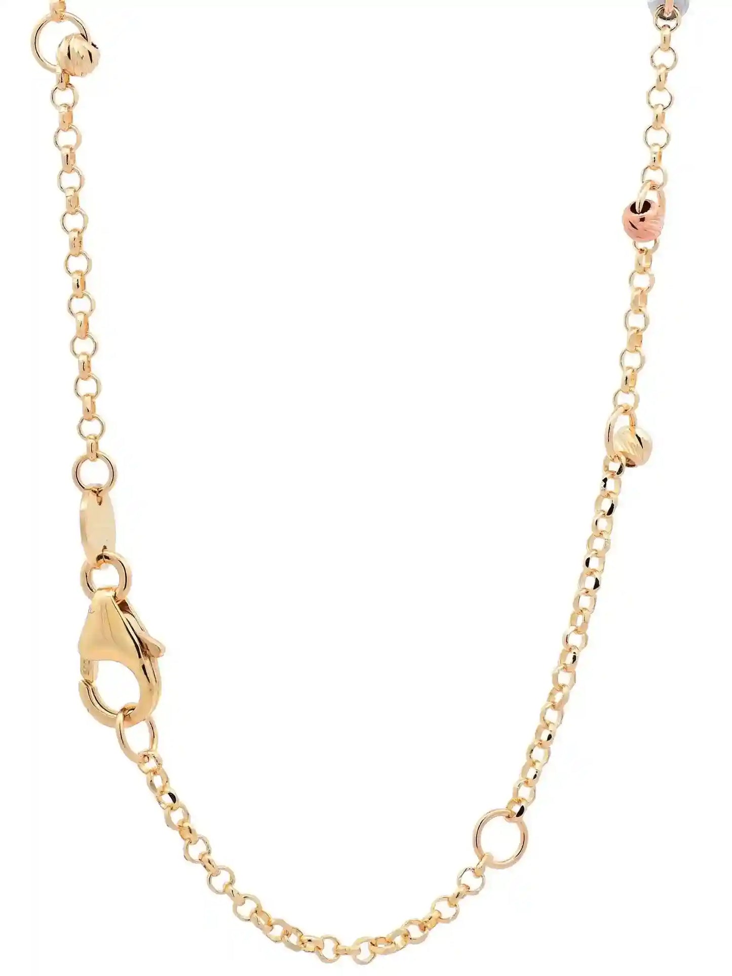 Goldkette Ankerkette mit Kügelchen diamantiert 1,5mm 585-14 Karat Gold