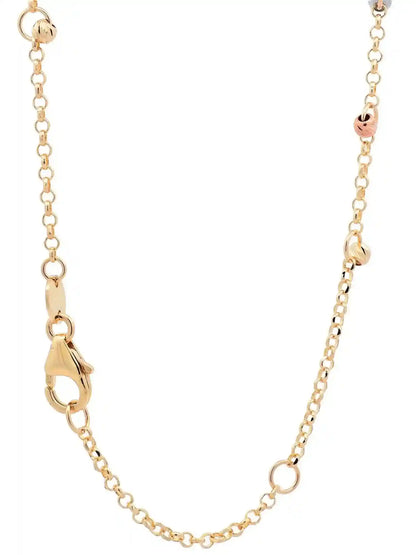 Goldkette Ankerkette mit Kügelchen diamantiert 1,5mm 585-14 Karat Gold