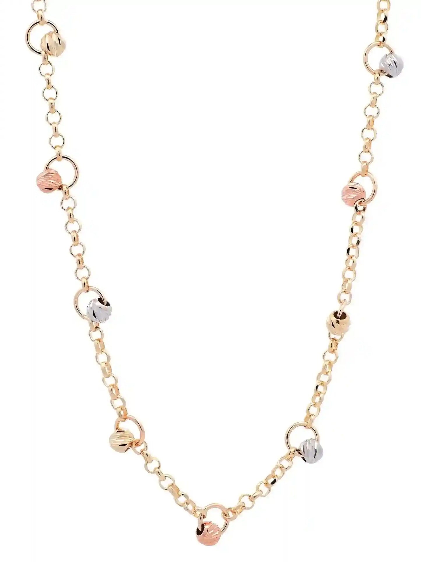 Goldkette Ankerkette mit Kügelchen diamantiert 1,5mm 585-14 Karat Gold