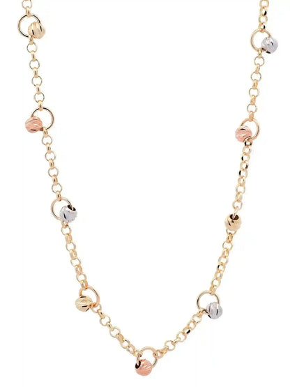 Goldkette Ankerkette mit Kügelchen diamantiert 1,5mm 585-14 Karat Gold