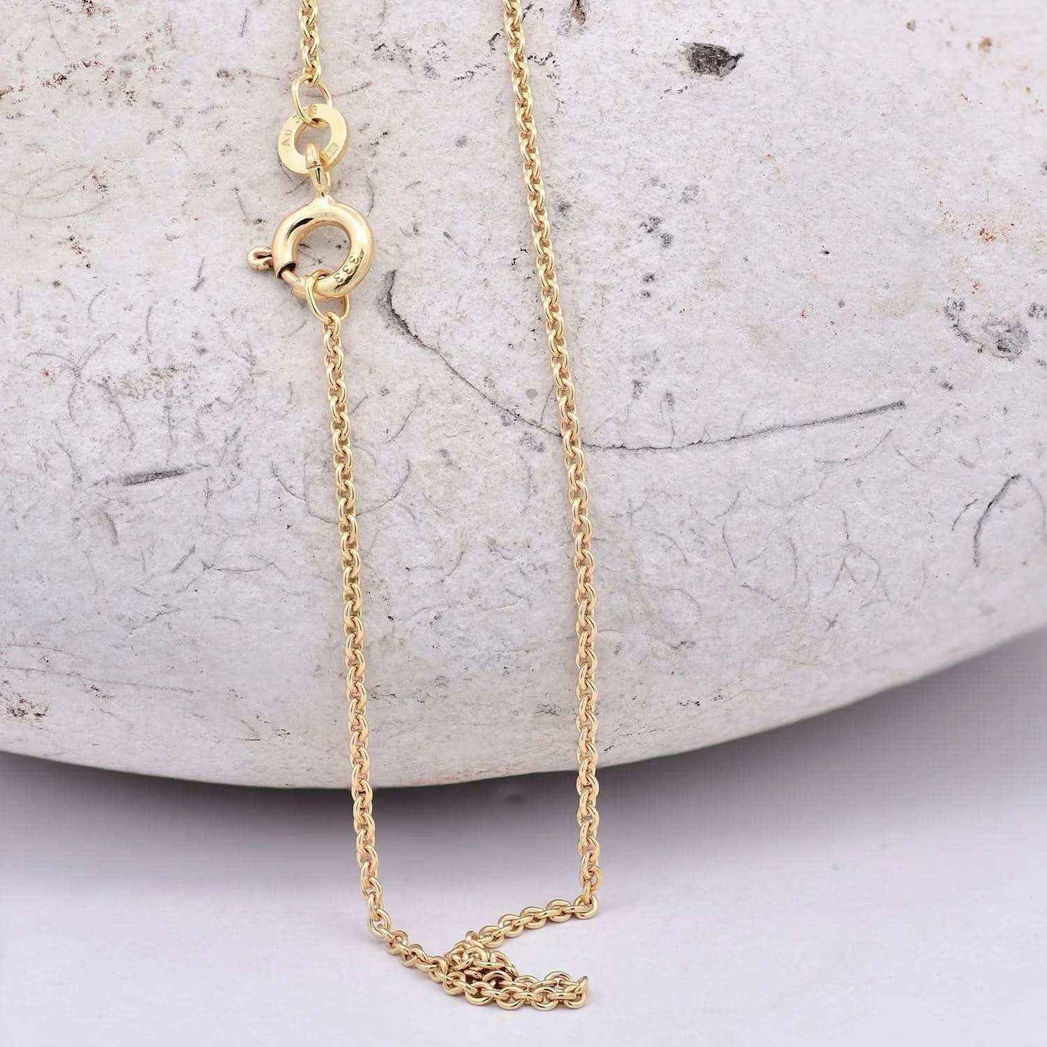 Goldkette Ankerkette rund Halskette 1,3 mm massiv 333 - 8 Karat Gold - Firma Holzenplotz - Silberketten-Goldketten.de 
