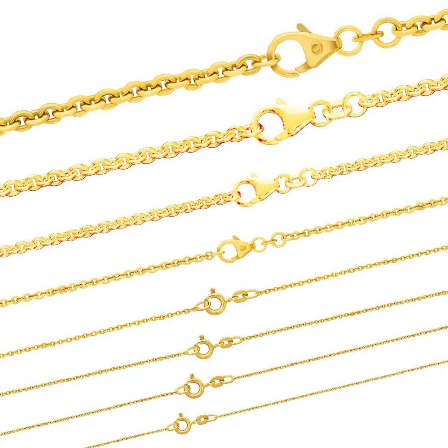 Goldkette Ankerkette rund Halskette massiv 333 - 8 Karat Gold Auswahl - Firma Holzenplotz - Silberketten-Goldketten.de 