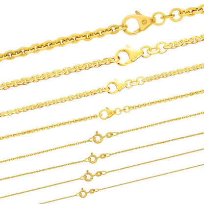 Goldkette Ankerkette rund Halskette massiv 333 - 8 Karat Gold Auswahl - Firma Holzenplotz - Silberketten-Goldketten.de 