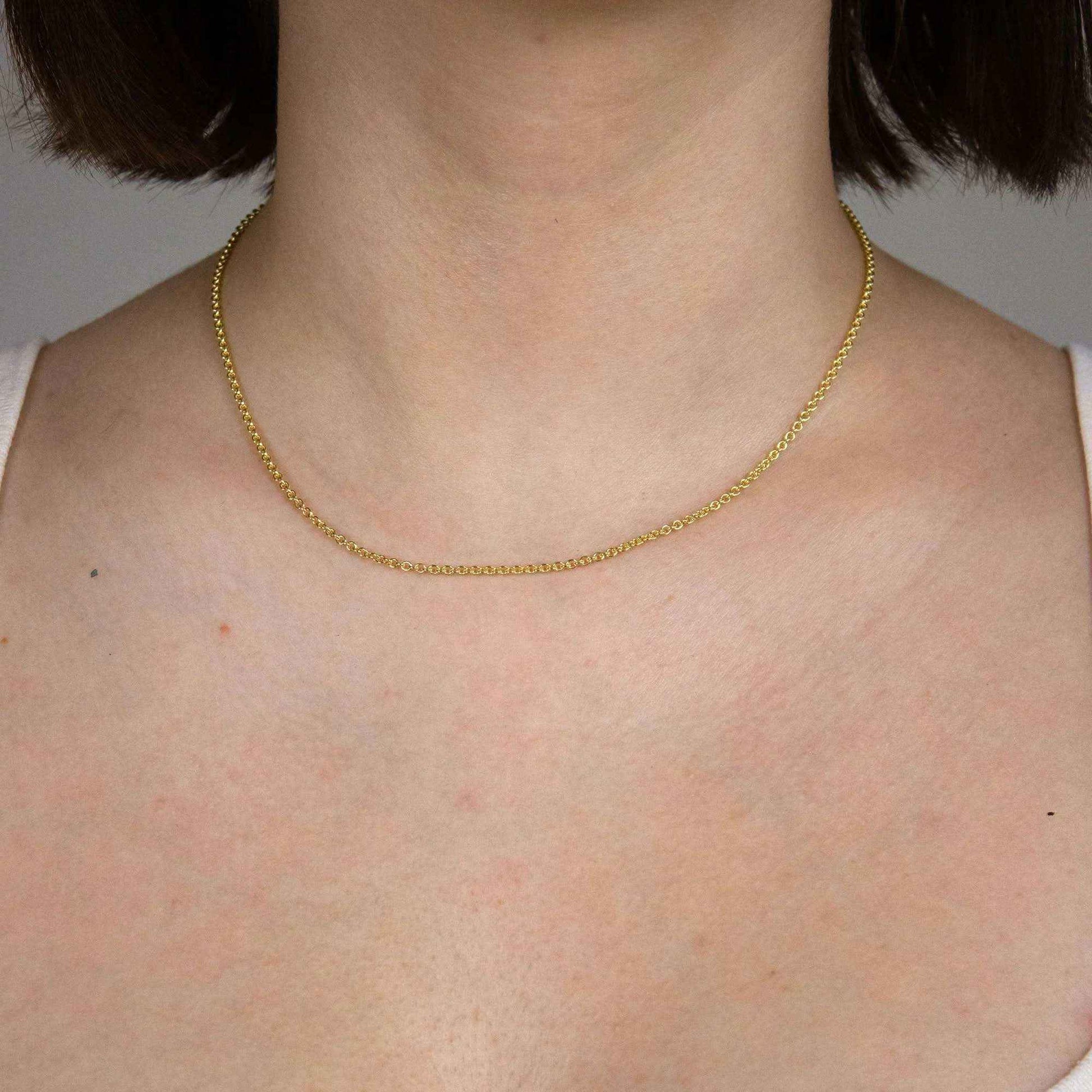 Goldkette Ankerkette rund Halskette massiv 333 - 8 Karat Gold Auswahl - Firma Holzenplotz - Silberketten-Goldketten.de 