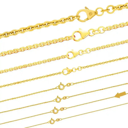 Goldkette Ankerkette rund Halskette massiv 333 - 8 Karat Gold Auswahl - Firma Holzenplotz - Silberketten-Goldketten.de 