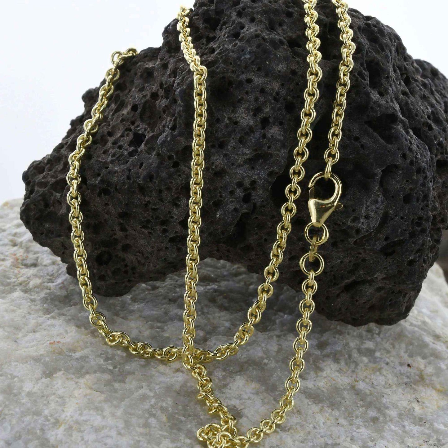 Goldkette Ankerkette rund Halskette massiv 333 - 8 Karat Gold Auswahl - Firma Holzenplotz - Silberketten-Goldketten.de 
